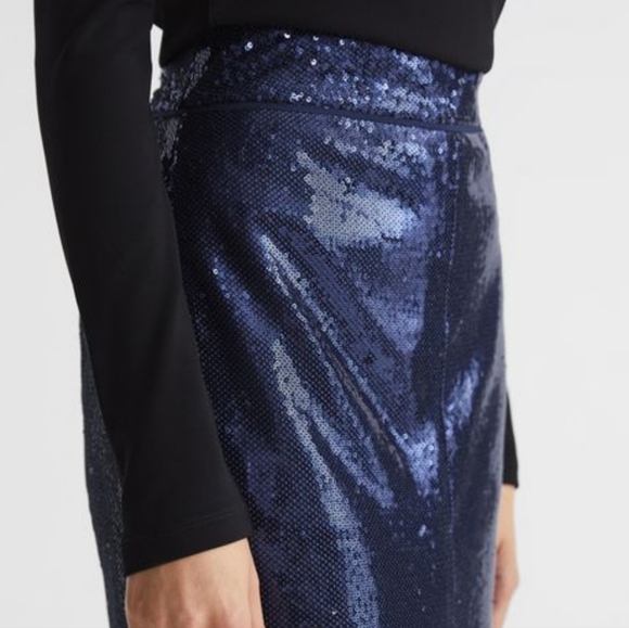 REISS Dakota Sequin Pencil Skirt *NWT - Picture 2 of 4